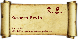 Kutsera Ervin névjegykártya