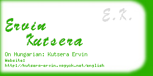 ervin kutsera business card